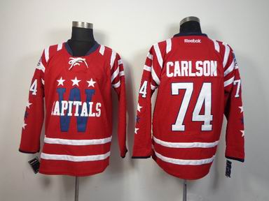 nhl washington capitals 74 Carlson red jersey