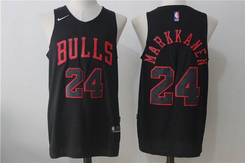 nike NBA Chicago Bulls #24 MARKKANEN black jersey