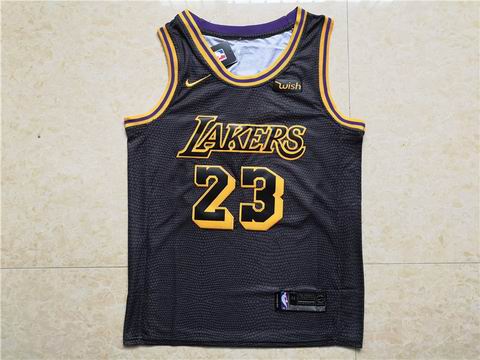 nike NBA Los Angeles Lakers #23 Lebron James black game jersey
