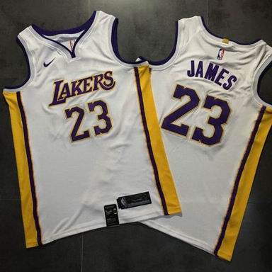 nike NBA Los Angeles Lakers #23 Lebron James white jersey