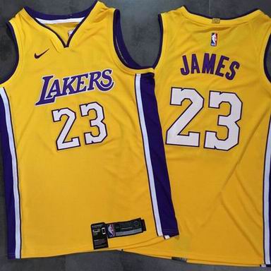 nike NBA Los Angeles Lakers #23 Lebron James yellow jersey