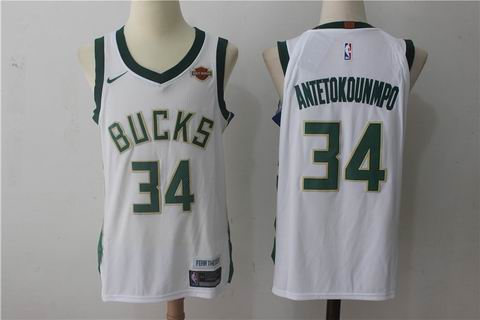 nike NBA Milwaukee Bucks #34 Antetokounmpo white jersey