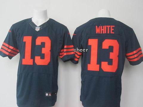 nike nfl Bears #13 white blue orange number Elite Jersey