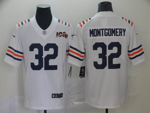 nike nfl Bears #32 Montgomery White 100th Season jersey