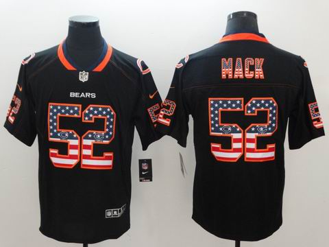 nike nfl Bears #52 Khalil Mack black USA flag rush jersey