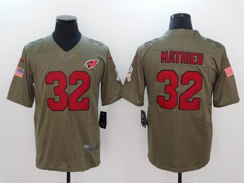 nike nfl Cardinals #32 MATHIEU Olive Salute To Service Limited Jersey
