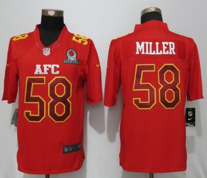 nike nfl Denver Broncos 58 Miller Red 2017 Pro Bowl Limited Jersey