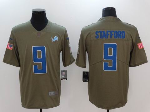 nike nfl Lions #9 Stafford Olive Salute To Service Limited Jersey