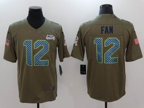nike nfl Seahawks #12 FAN Olive Salute To Service Limited Jersey