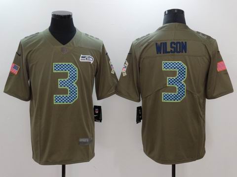 nike nfl Seahawks #3 Wilson Olive Salute To Service Limited Jersey