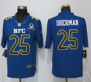 nike nfl Seattle Seahawks 25 Sherman Navy 2017 Pro Bowl Limited Jersey