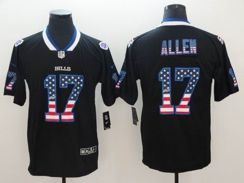 nike nfl bills #17 Allen black USA flag rush jersey