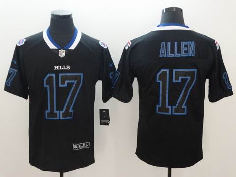 nike nfl bills #17 Josh Allen lights out black rush jersey