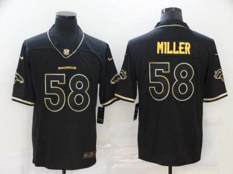 nike nfl broncos #58 MILLER black golden jersey