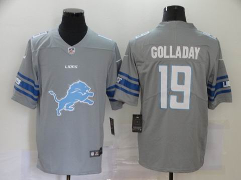 nike nfl detriot lions #19 GOLLADAY grey big logo fashion jersey