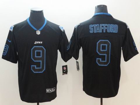 nike nfl detroit Lions #9 Stafford lights out black rush jersey