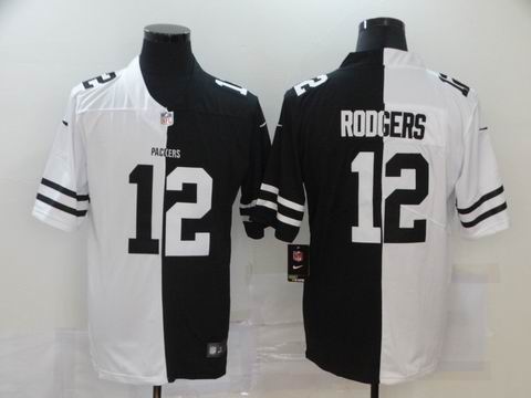 nike nfl packers #12 RODGERS white black jersey