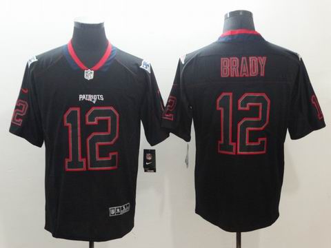 nike nfl patriots #12 brady lights out black rush limited jersey
