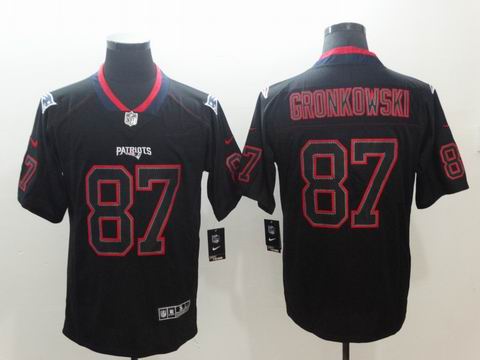 nike nfl patriots #87 Gronkowski lights out black rush jersey