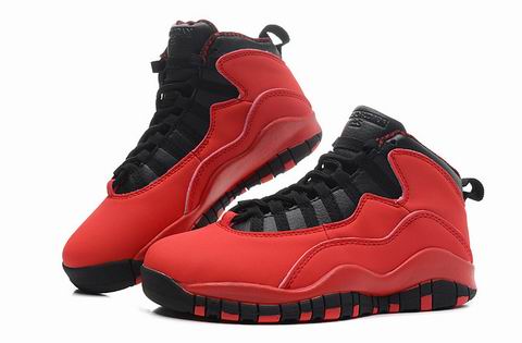 women Air Jordan 10 shoes red black