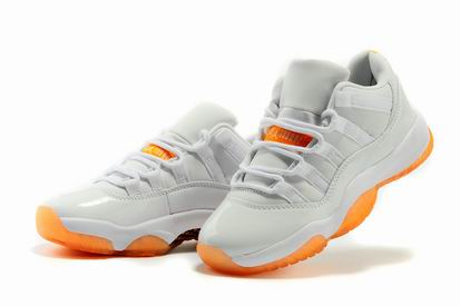 women Air Jordan 11 Retro Low shoes white orange