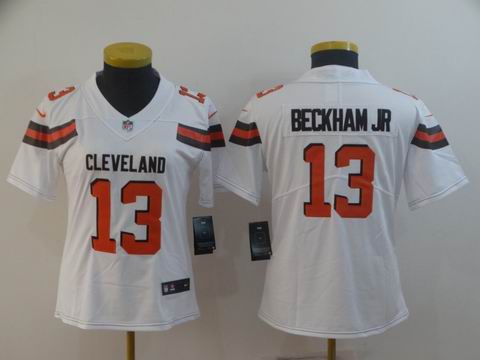women Cleveland Browns #13 Beckham Jr white vapor untouchable jersey