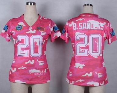 women Lions 20 B.Sanders Salute to Service pink camo jersey