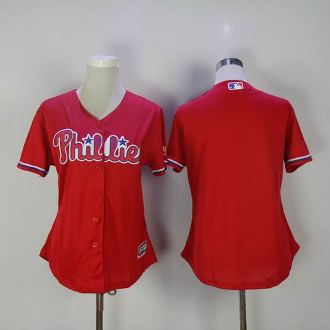 women MLB Philadephia Phillis red blank jersey