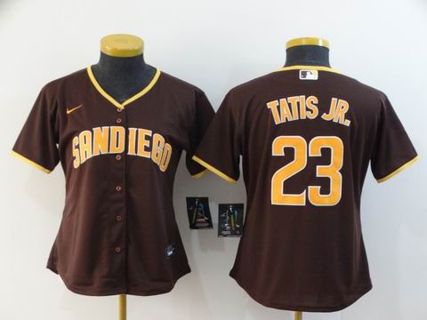 women MLB San Diego Padres #23 TATIS JR. brown game jersey