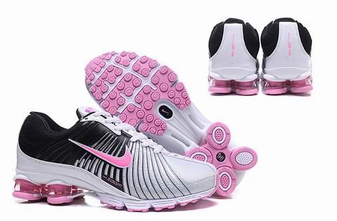 women Nike Air Shox shoes white black pink