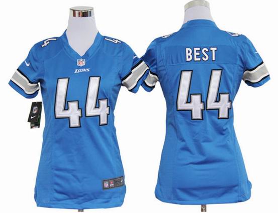 women Nike NFL Detroit Lions 44 Best blue stitched jersey