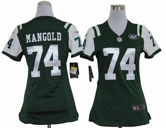 women Nike NFL New York Jets 74 Mangold green stitched jersey