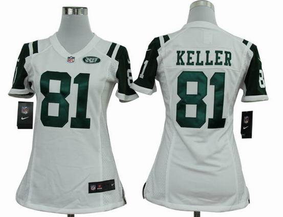 women Nike NFL New York Jets 81 Keller white stitched jersey