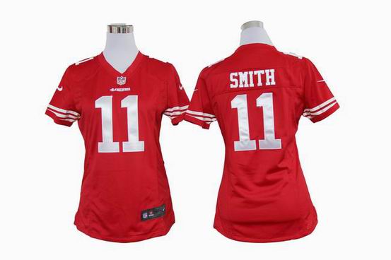 women Nike NFL San Francisco 49ers 11 Smith red stitched jersey