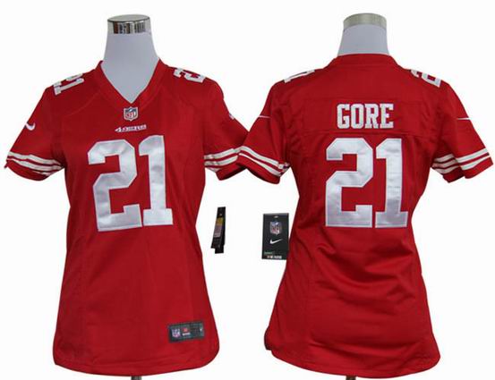 women Nike NFL San Francisco 49ers 21 Gore red stitched jersey