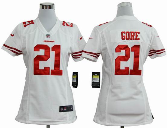 women Nike NFL San Francisco 49ers 21 Gore white stitched jersey