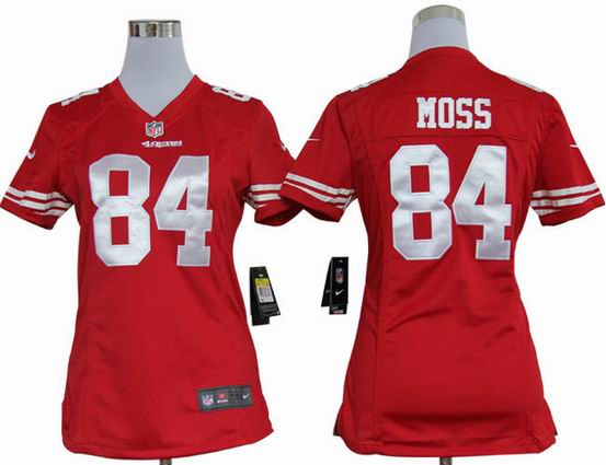 women Nike NFL San Francisco 49ers 84 Moss red stitched jersey