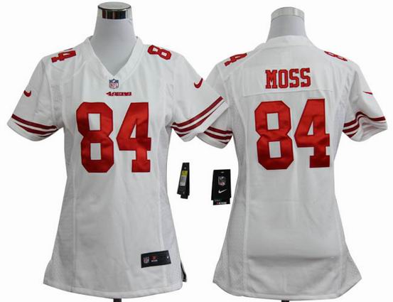 women Nike NFL San Francisco 49ers 84 Moss white stitched jersey