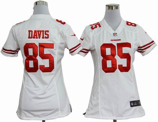 women Nike NFL San Francisco 49ers 85 Davis white stitched jersey