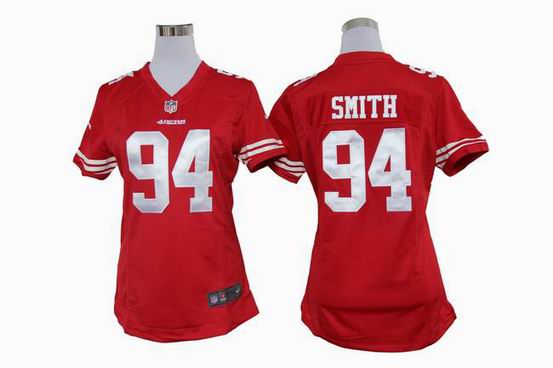 women Nike NFL San Francisco 49ers 94 Smith red stitched jersey