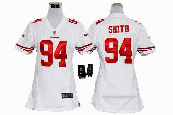 women Nike NFL San Francisco 49ers 94 Smith white stitched jersey