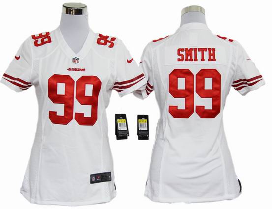 women Nike NFL San Francisco 49ers 99 Smith red stitched jersey