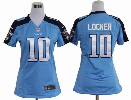 women Nike NFL Tennessee Titans 10 Locker light blue stitched jersey