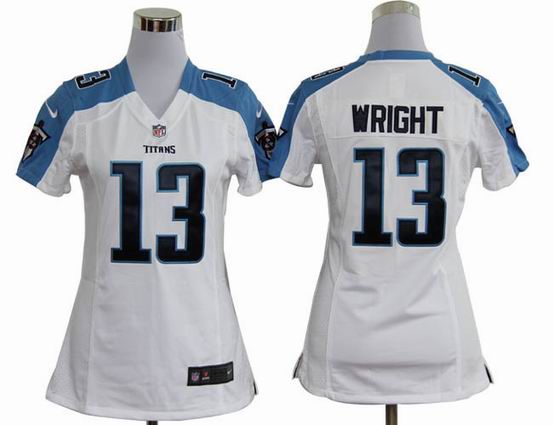 women Nike NFL Tennessee Titans 13 Wright white stitched jersey