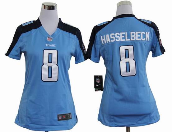 women Nike NFL Tennessee Titans 8 Hasselbeck light blue stitched jersey
