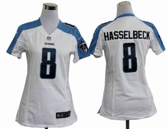 women Nike NFL Tennessee Titans 8 Hasselbeck white stitched jersey