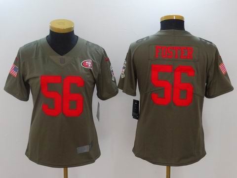 women Nike nfl 49ers #56 Foster Olive Salute To Service Limited Jersey