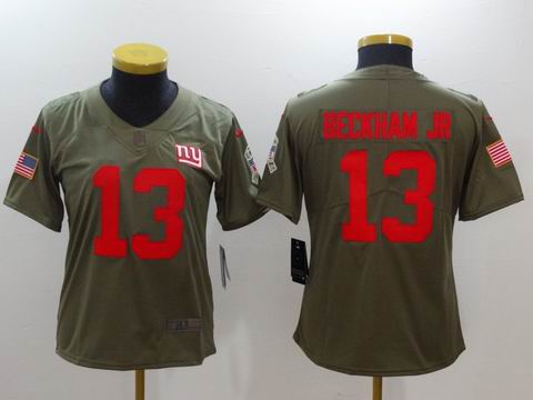 women Nike nfl Giants #13 Beckham Jr Olive Salute To Service Limited Jersey