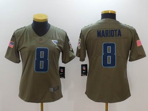women Nike nfl titans #8 Mariota Olive Salute To Service Limited Jersey