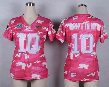 women Redskins 10 Griffin III Salute to Service pink camo jersey